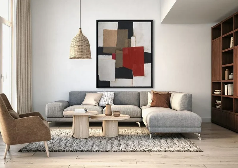 Peinture Fresque Contemporaine : Formes des Couleurs (réalisée avec des techniques mixtes)