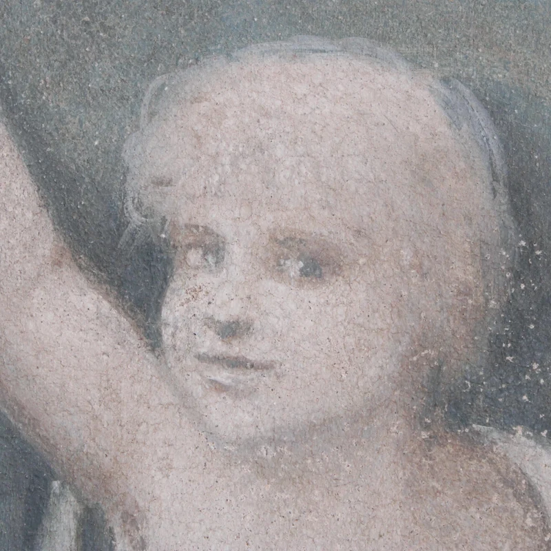 Peinture Fresque Renaissance : Colonne avec camée
