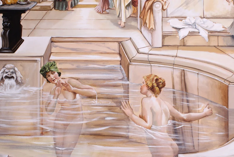 Peinture Fresque Renaissance : Mesdames dans le bain