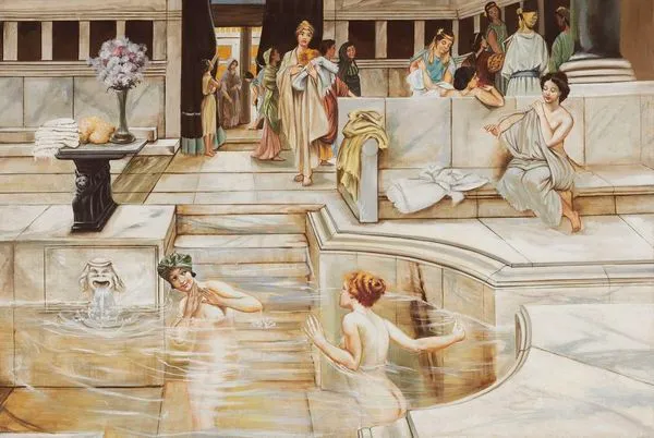 Peinture Fresque Renaissance : Mesdames dans le bain
