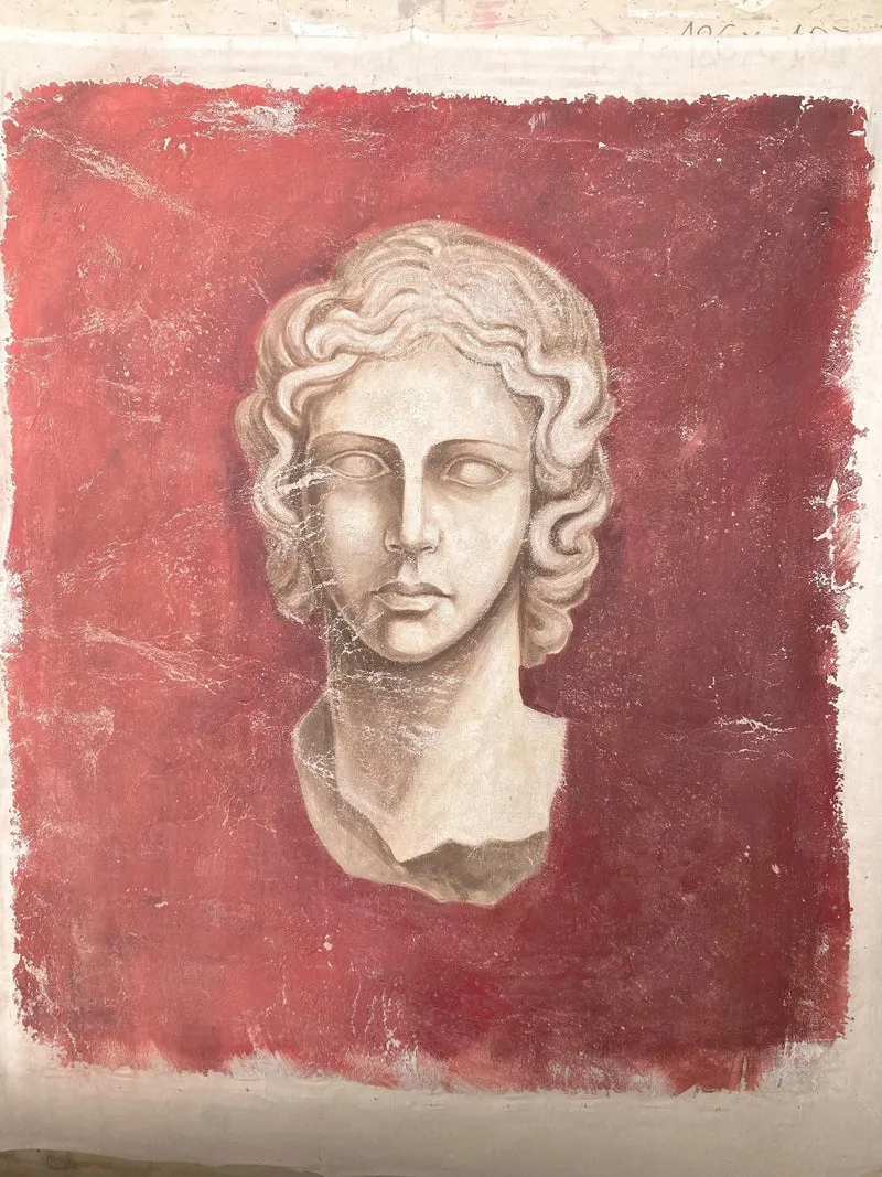 Peinture Fresque Renaissance : Profil d’une statue masculine