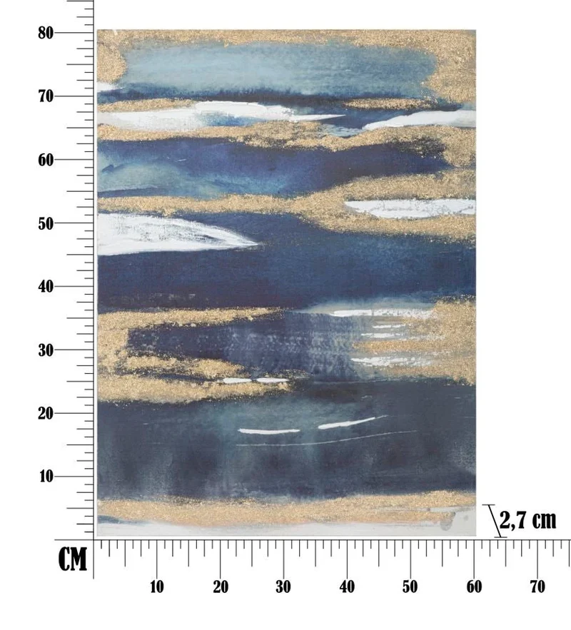 Peinture moderne représentant la mer bleue