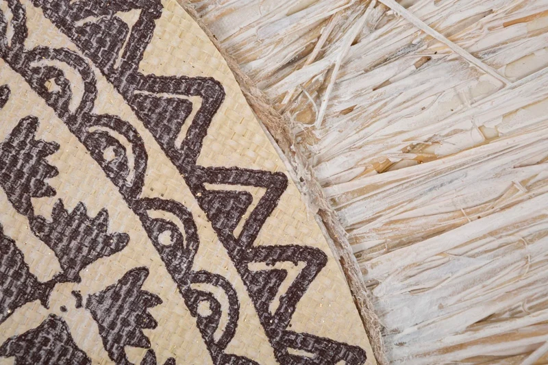 Peinture sur toile beige avec motif géométrique Mandala Circle