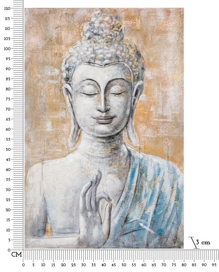 Peinture sur toile de Bouddha finition à la main