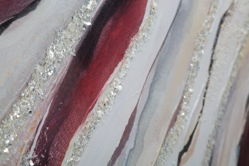 Peinture sur toile en marbre rougeâtre étincelant