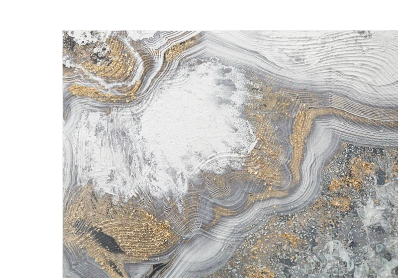 Peinture sur toile grise et dorée