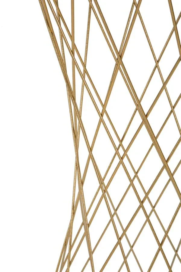 Petite table ronde en métal et verre doré