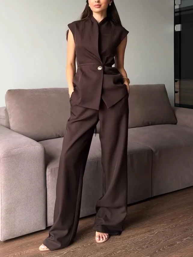 Elegant Wide-Leg High-Waisted Pants