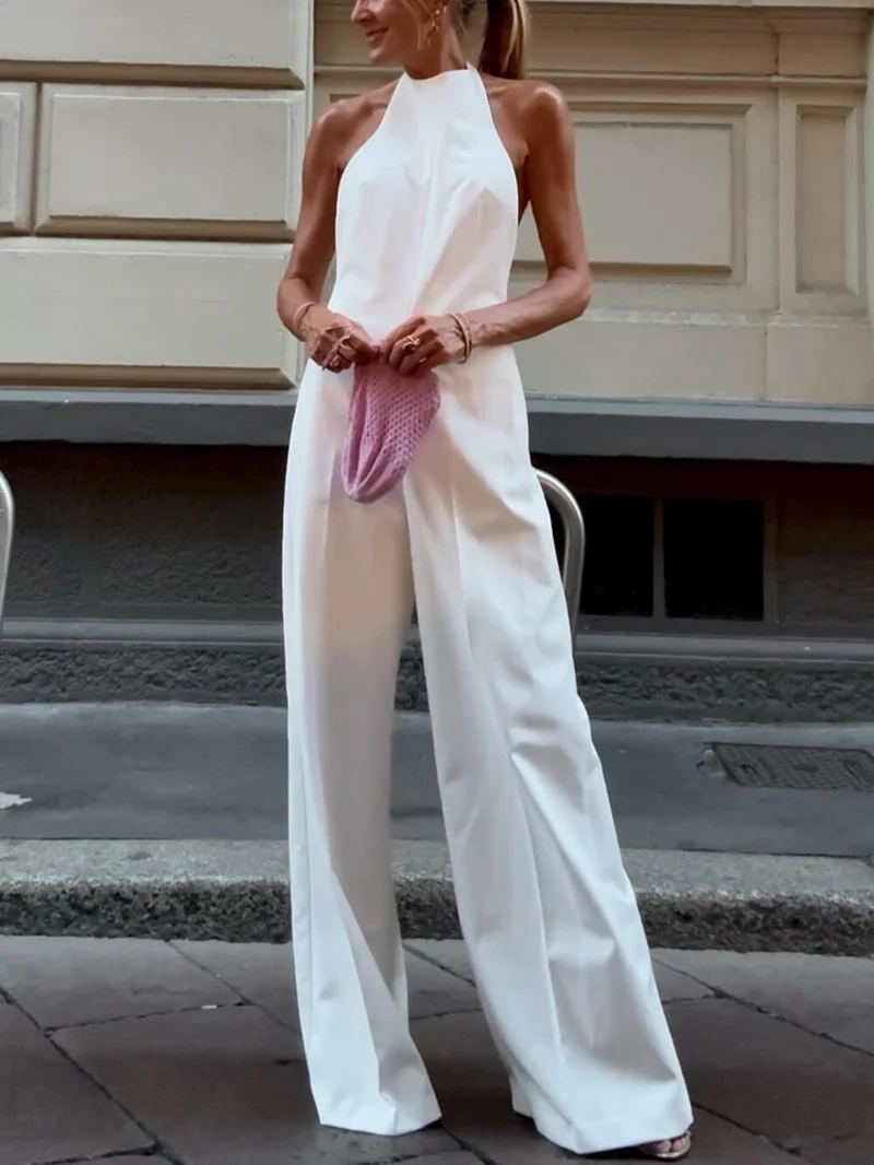 Elegant Backless Halter Jumpsuit