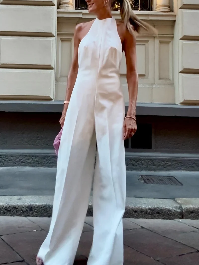 Elegant Backless Halter Jumpsuit