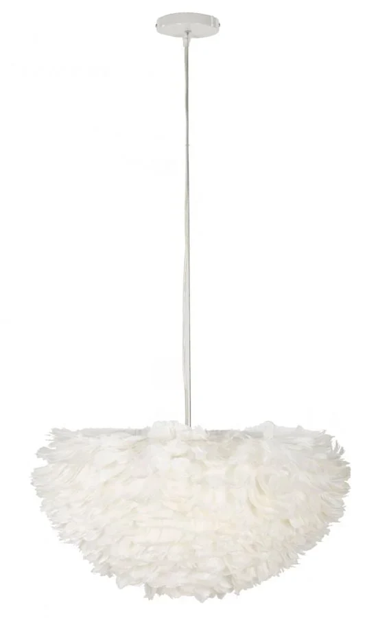 Plafonnier blanc en plumes – Luminaire suspendu élégant
