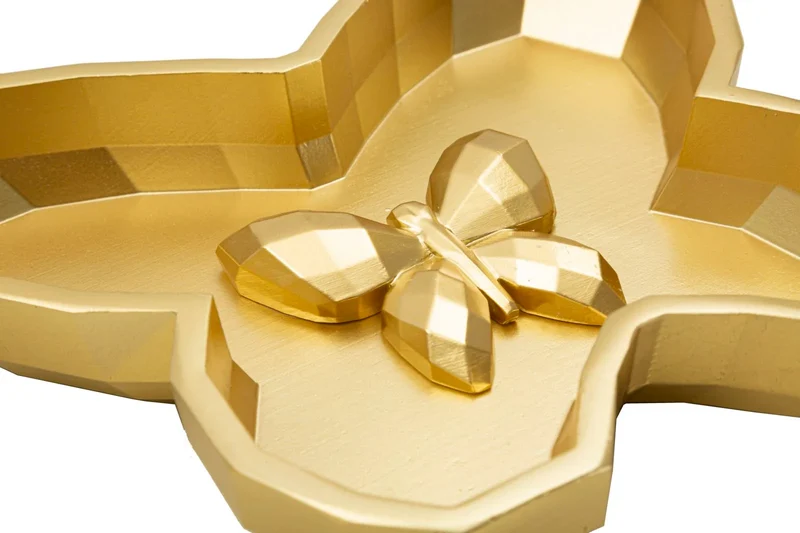 Plateau doré en forme de papillon – Objet décoratif