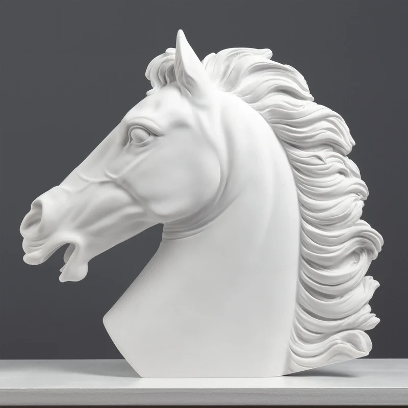 Sculpture de tête de cheval noble (Grande)