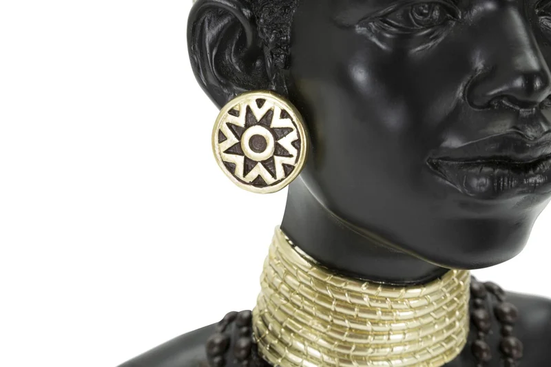 Sculpture de tête de femme africaine (décoration moderne)