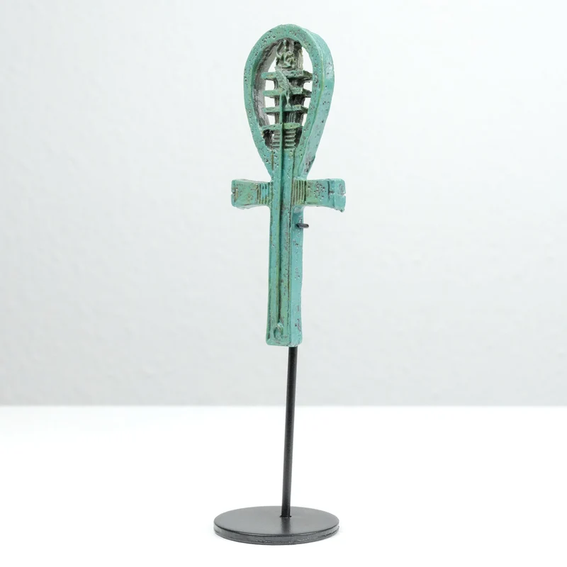 Sculpture Égyptienne Ankh avec Pilier Djed "Symbole de l'Immortalité"