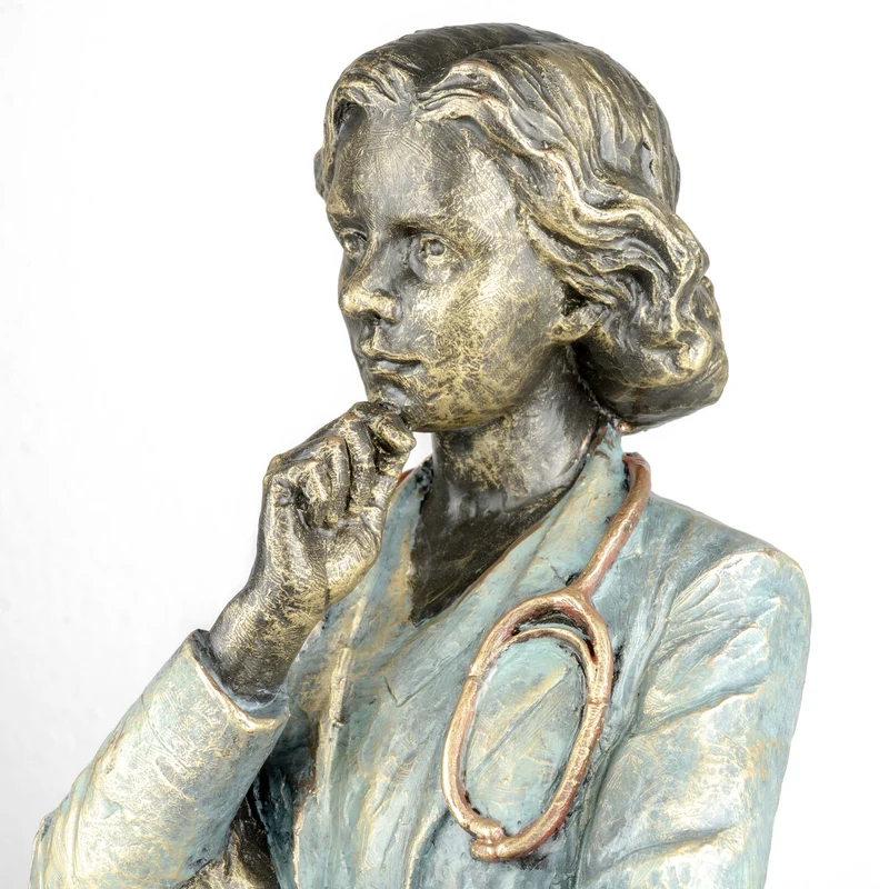Sculpture Femme Médecin par Anglada sur Base en Marbre