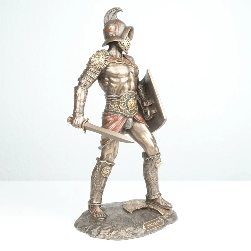 Sculpture Gladiateur Murmillo (Statue en bronze coulé à froid)