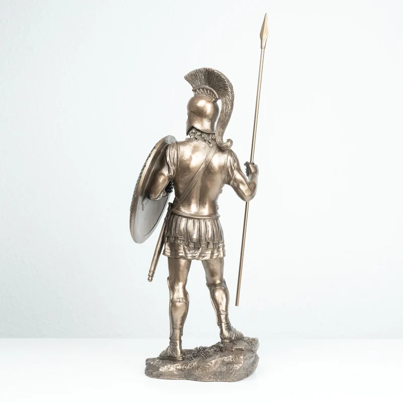 Sculpture Guerrier Spartiate (Statue militaire grecque en bronze coulé à froid)