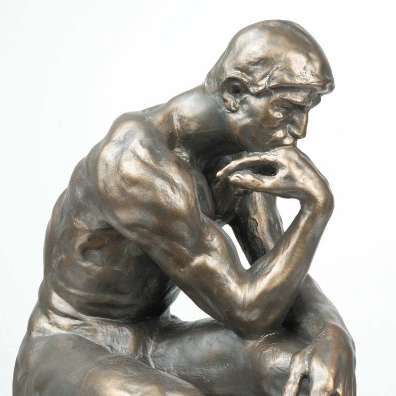 Sculpture Le Penseur de Rodin (Grande, Sculpture en Bronze Coulé à Froid)