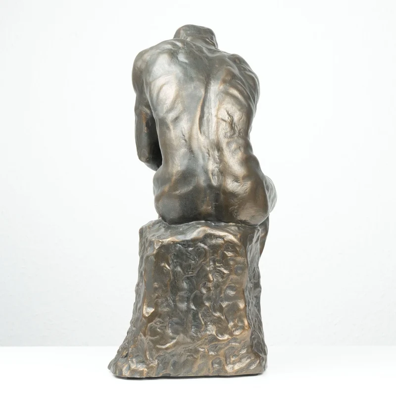 Sculpture Le Penseur de Rodin (Grande, Sculpture en Bronze Coulé à Froid)