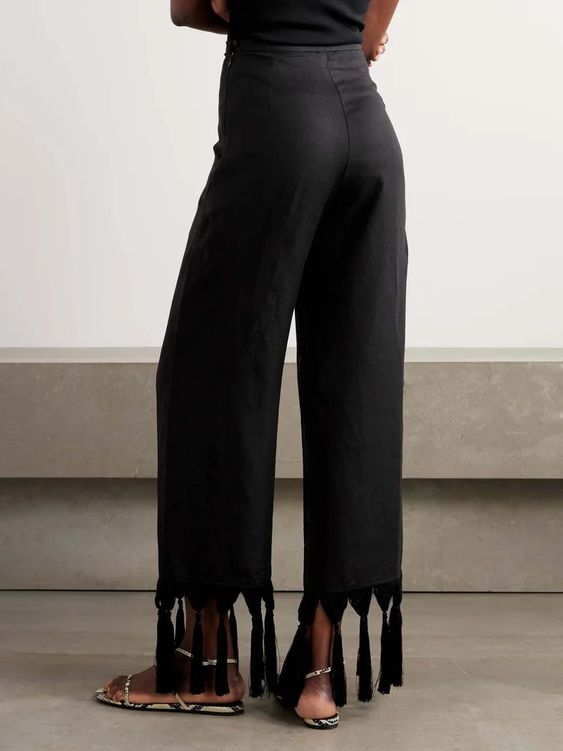 Fashionable Fringe Wide-leg Pants