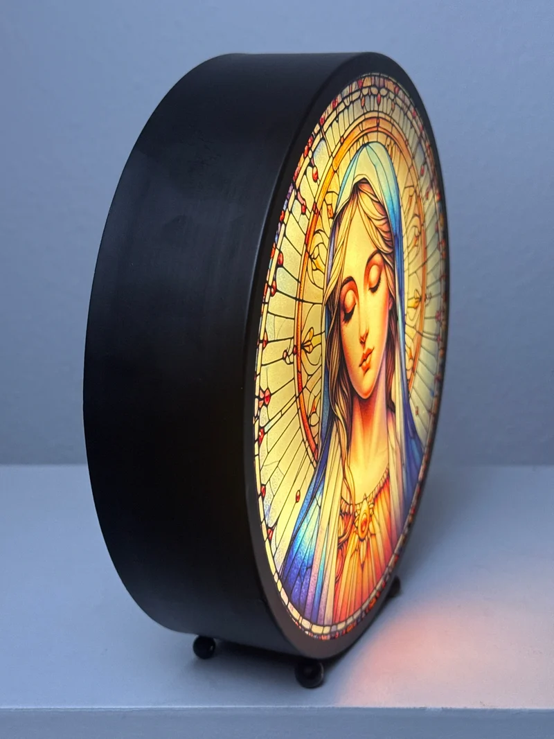 Sculpture Lumineuse de la Vierge Marie – Panneau de Lumière pour Prière