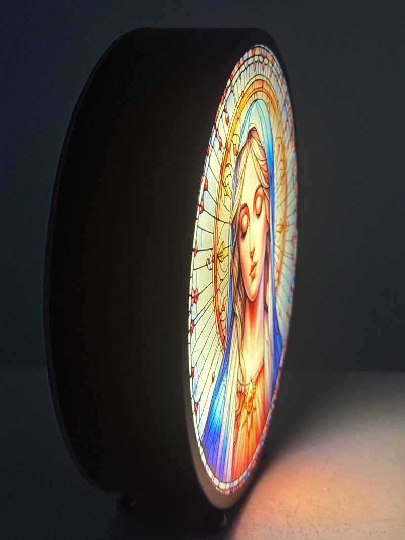 Sculpture Lumineuse de la Vierge Marie – Panneau de Lumière pour Prière