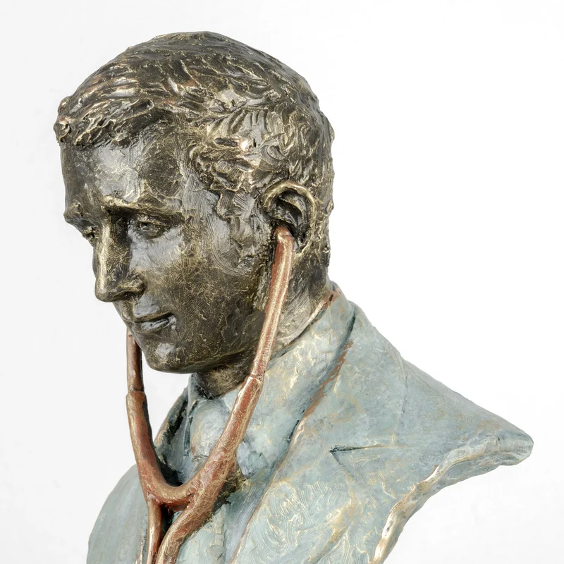 Sculpture Médecin par Anglada sur Base en Marbre