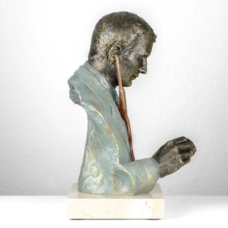 Sculpture Médecin par Anglada sur Base en Marbre