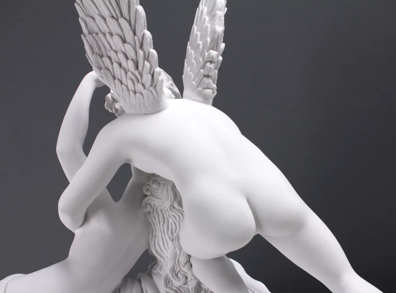 Sculpture Psyché ranimée par le baiser de l'Amour - sculpture en marbre