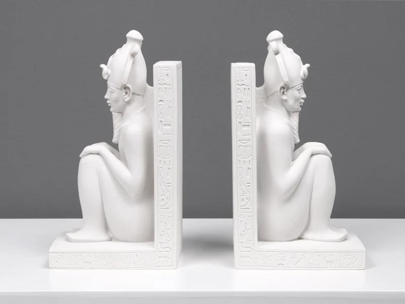 Serre-livres Egyptien - Statue Osiris en paire - sculpture en marbre