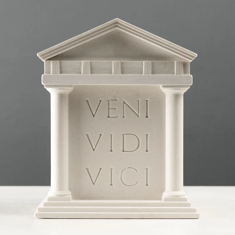 Serre-livres Veni Vidi Vici – Sculpture de temple romain