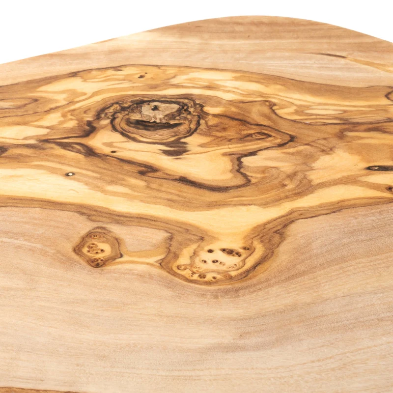 Set de Planches à Découper avec Rainure – Forme Irrégulière – Bois d’Olivier Fait Main (2 Pièces)