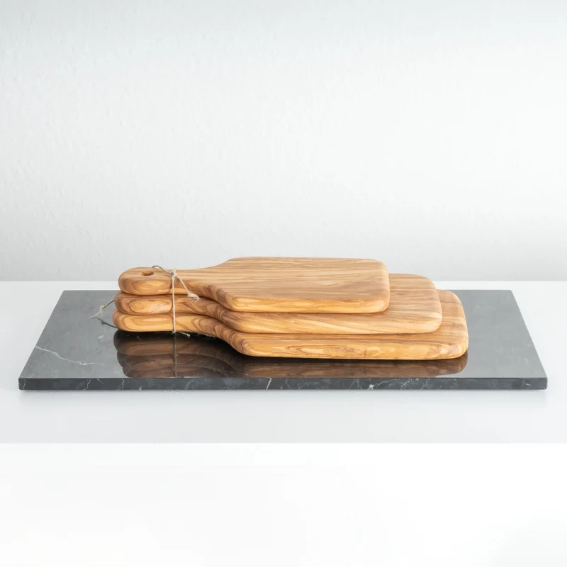 Set de Planches à Découper – Coffret Cadeau – Bois d’Olivier Fait Main (3 Pièces)
