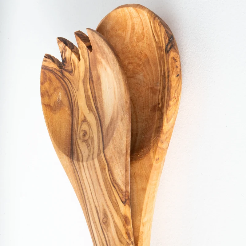Set de Service à Salade en Bois d’Olivier Fait Main