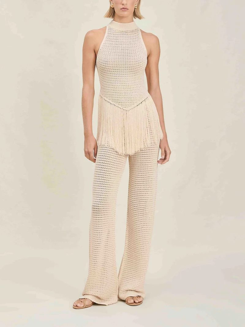 Exquisite Knit Elastic Waistband Pants