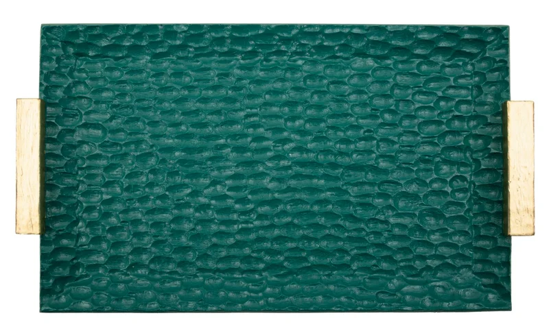 Plateau rectangulaire en résine vert – Grent Modern Design