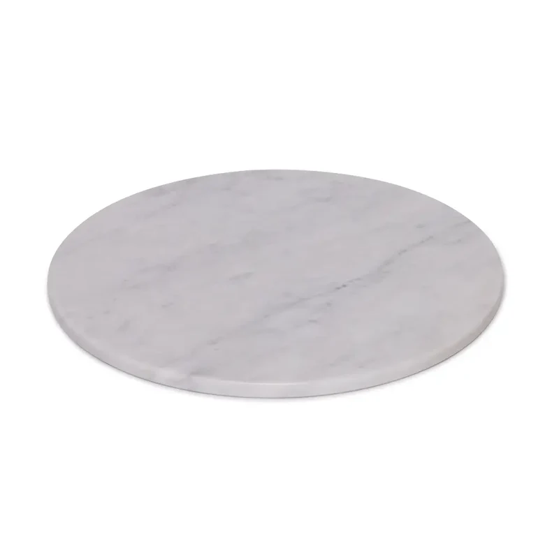 Plateau Rond en Marbre (Blanc)