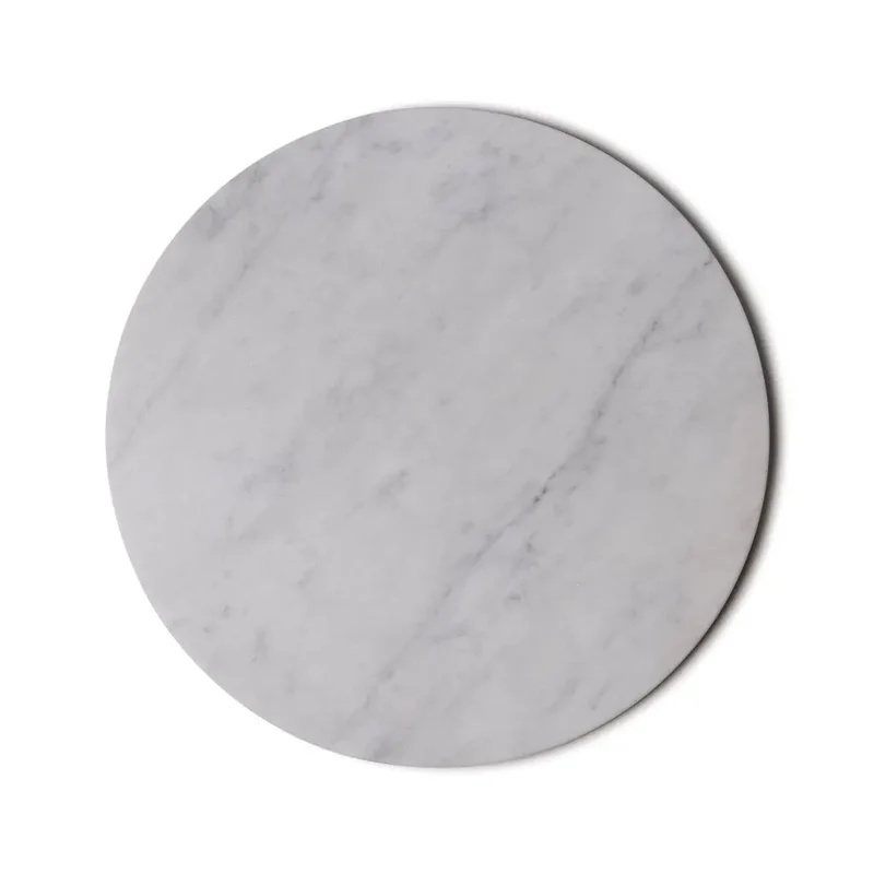 Plateau Rond en Marbre (Blanc)