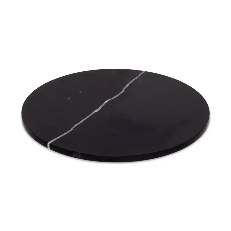 Plateau Rond en Marbre (Noir)