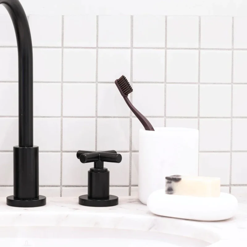 Porte-Brosse à Dents en Marbre Blanc