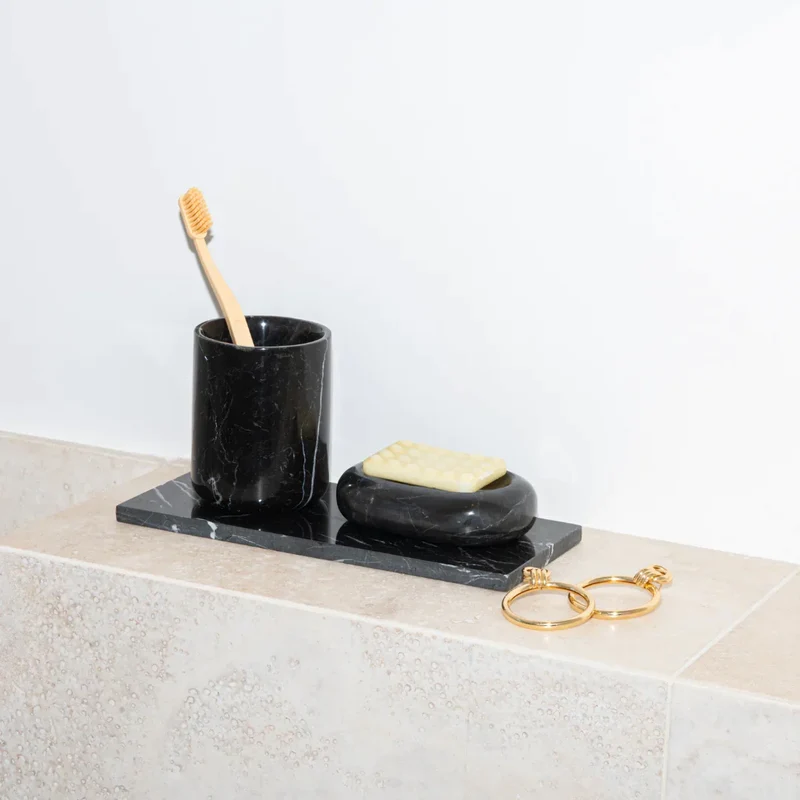 Porte-Brosse à Dents en Marbre Noir