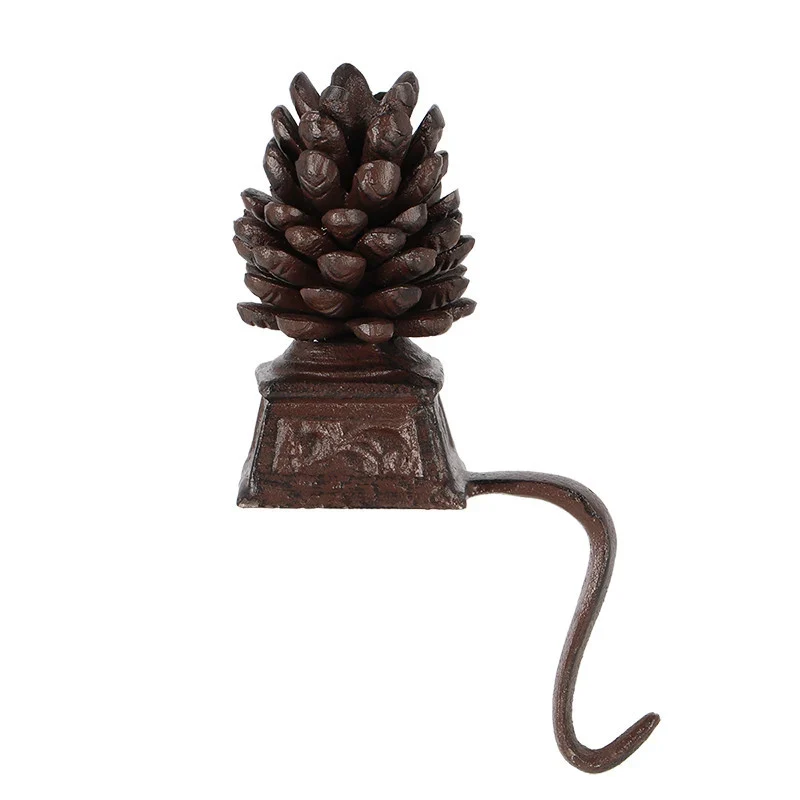 Porte-Chaussette de Noël en Fonte avec Embout Pomme de Pin