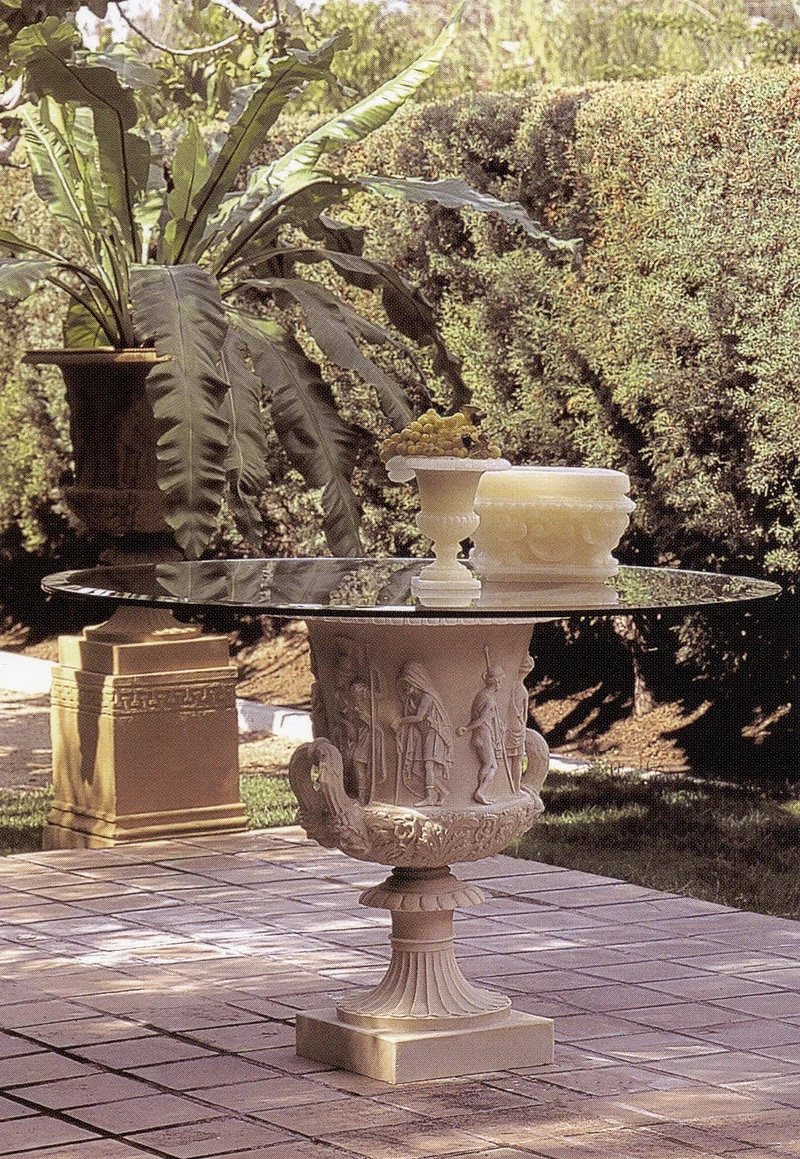 Pot de fleur classique - grande sculpture en marbre blanc