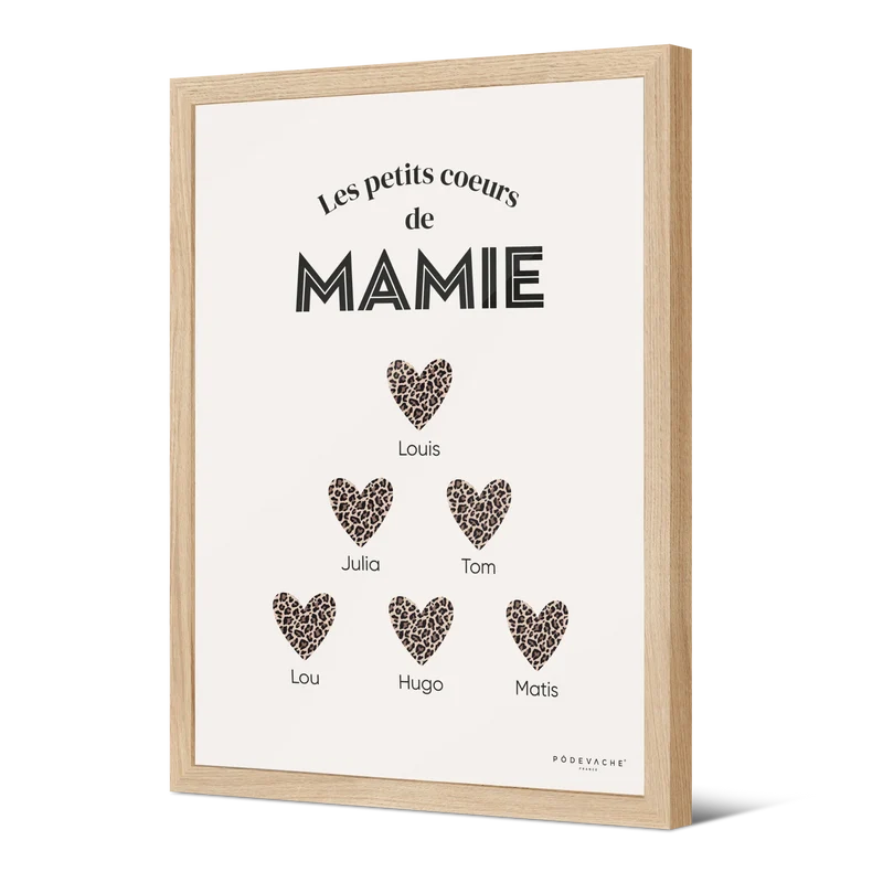 Affiche encadrée personnalisée Petits Coeurs