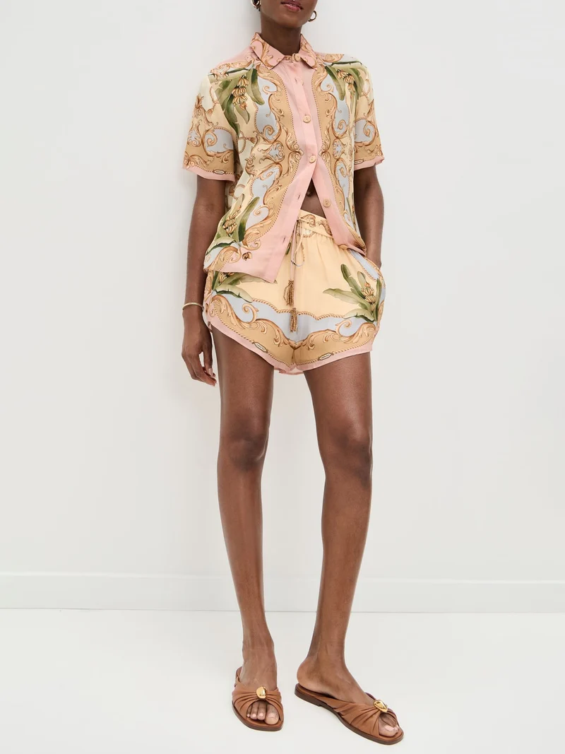 Retro Botanical Kaleidoscope Print Two-Piece Set