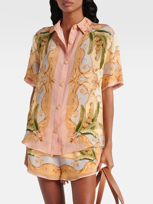 Retro Botanical Kaleidoscope Print Two-Piece Set