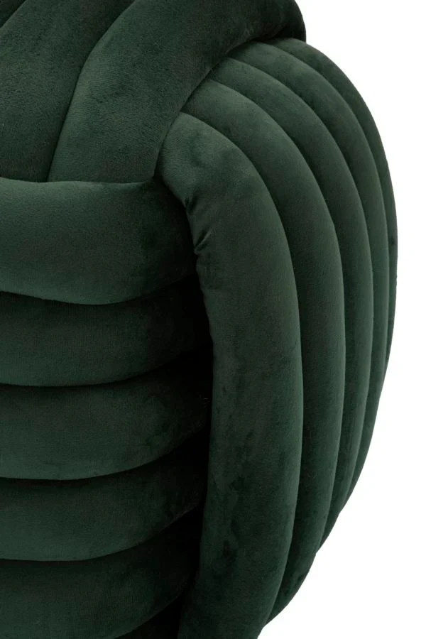 Pouf en velours vert – Siège d'appoint rembourré Sofy