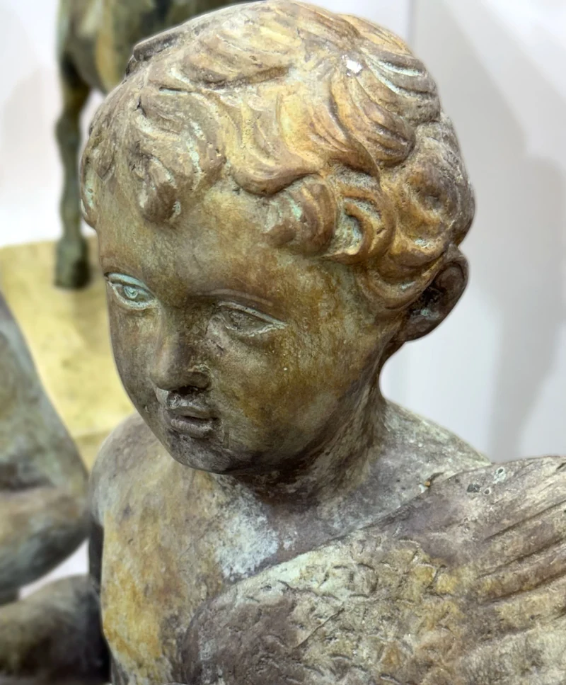 Putti enfants en paire - sculpture en bronze