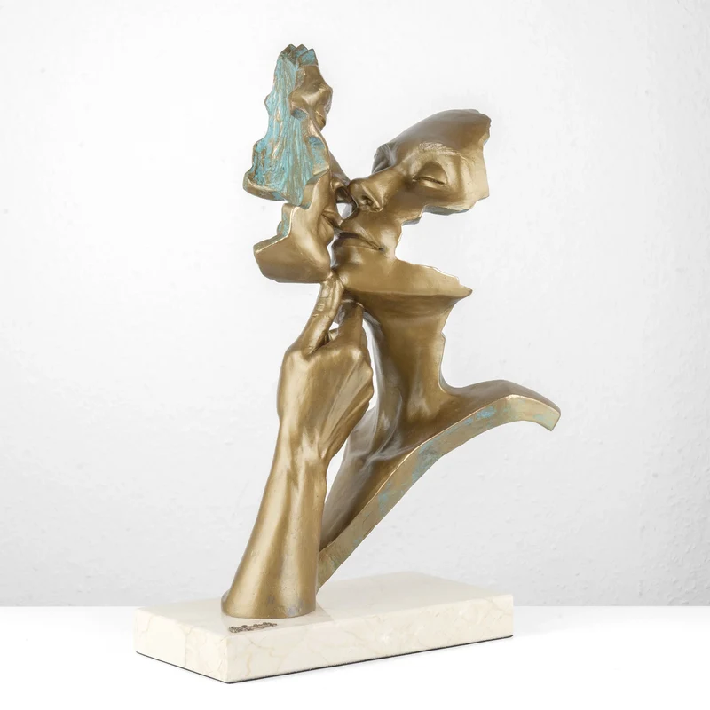 Sculpture Amants « Warmth » par Anglada sur Base en Marbre